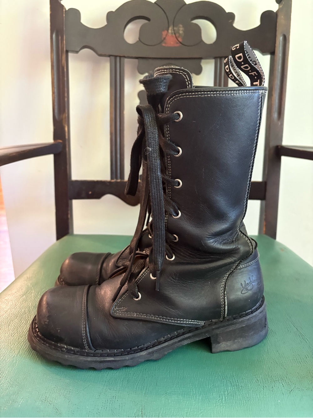 Fluevog DDFT Black Lace-Up boots 10.5
